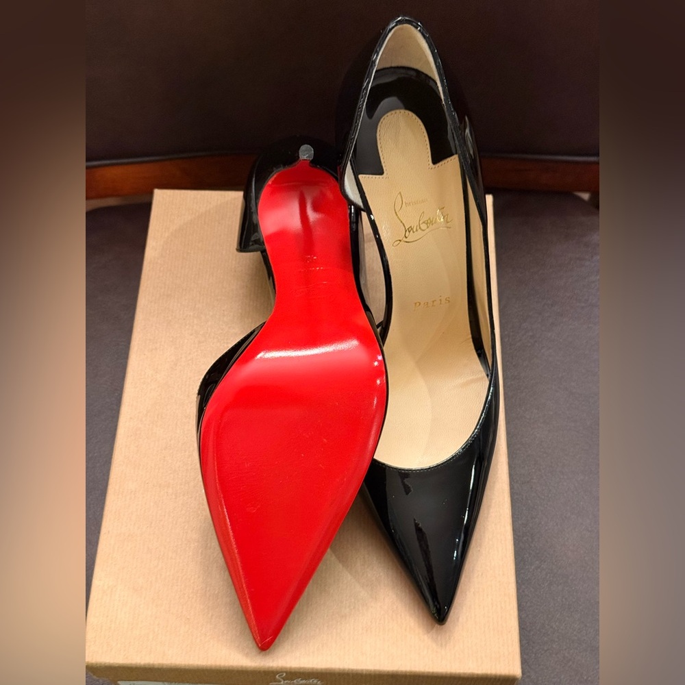 Christian Louboutin Glossy Black Heels - Picture 2 of 6